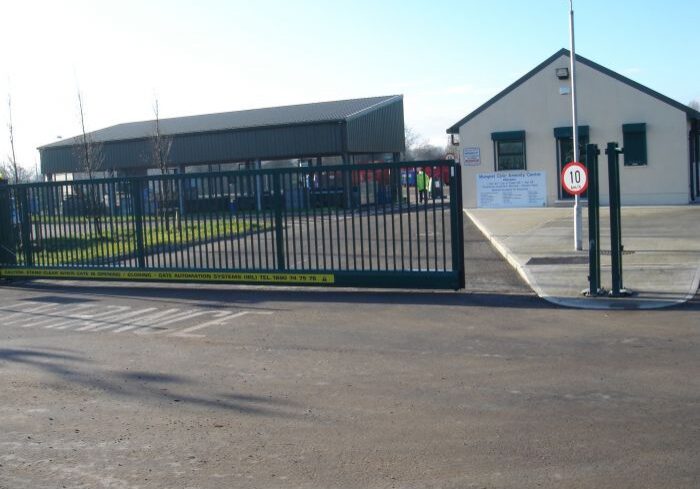 Cantilever gate at Mungret Recycling Centre